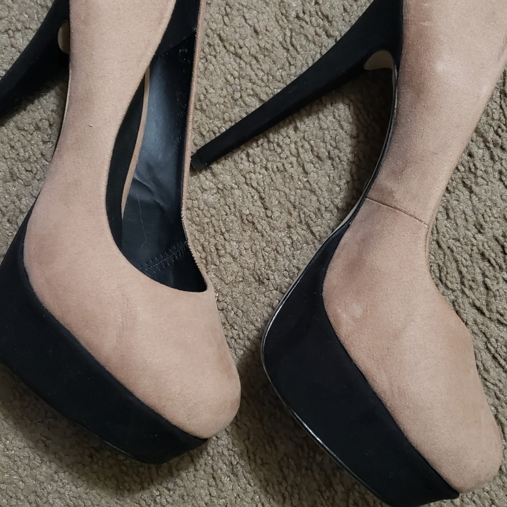 High heels.  Size 9. Color Tan.